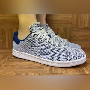 Adidas Stan Smith White and Blue Sneakers